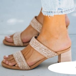 Vici Scottsdale Raffia BlockHeeled Sandals